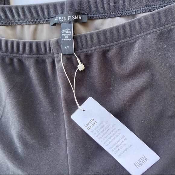 Eileen Fisher Velvet Ankle Legging Graphite Gray Size Large - Picture 5 of 6